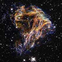 Sheets of debris from the explosion of Supernova N49, courtesy of NASA
