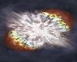 An artist's impression shows what the brightest supernova ever
recorded may have looked like.